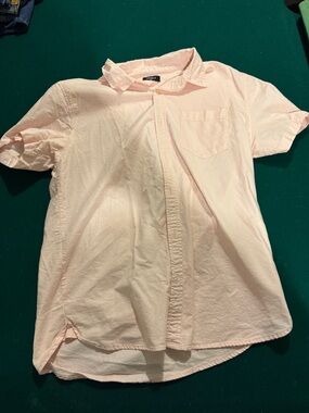 Forever 21 Light Pink Short-Sleeve Button-Up Shirt